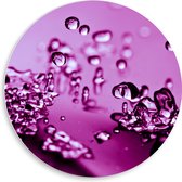 PVC Schuimplaat Muurcirkel - Roze Druppels in Roze Omgeving - 50x50 cm Foto op Muurcirkel (met ophangsysteem)