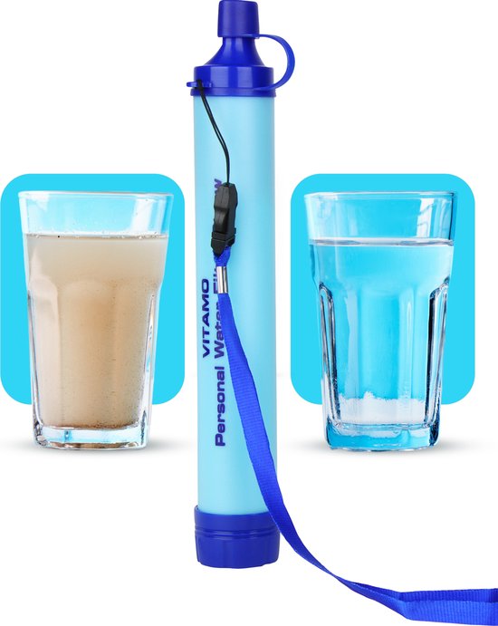Premium Personal Water Filter Straw - Complete set - Waterfilter - Waterfles - Outdoor life - Survival - BPA-vrij - Filtert 1500L