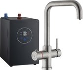 Bol.com 3in1 Multi -Tap Classic kokend water kraan L-uitloop- RVS aanbieding