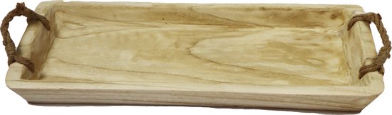 DKNC - Dienblad Kambut - Paulownia hout - 78x32x8cm - Beige