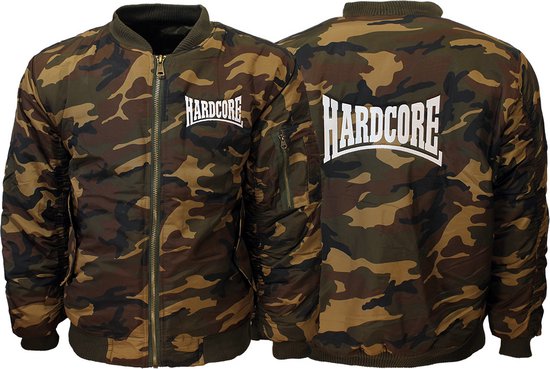Manteau Bomber à Logo Brodé Hardcore Camouflage - Haute Qualité