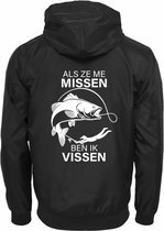 Als ze me missen dan ben ik vissen Windjack | Vissersjas | Visser | Hengelsport | Kinderjas | Jas | Unisex