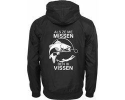 Als ze me missen dan ben ik vissen Windjack | Vissersjas | Visser | Hengelsport | Kinderjas | Jas | Unisex