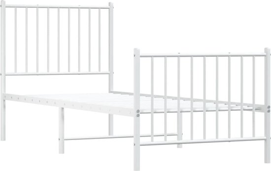vidaXL Bedframe met hoofd- en voeteneinde metaal wit 140x190 cm vidaXL Bedframe met hoofd- en voeteneinde metaal wit 140x190 cm