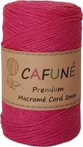 Cafuné Macrame koord - Premium -2mm-Fuchsia-230m-250-Gevochten koord-Gerecycled katoen-Koord-Macrame-Haken-Touw-Garen
