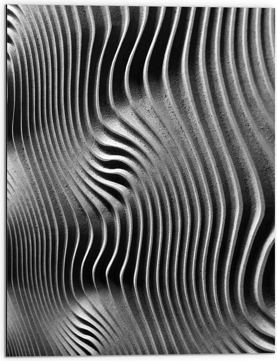 Dibond - Wikkelend Patroon in Muur - 60x80 cm Foto op Aluminium (Wanddecoratie van metaal)