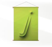Textielposter Letter J M (55 X 40 CM) - Wandkleed - Wanddoek - Wanddecoratie