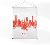 Textielposter Skyline Eindhoven Watercolor Paint M (55 X 40 CM) - Wandkleed - Wanddoek - Wanddecoratie