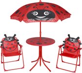 Ensemble bistro 3 pièces vidaXL pour enfants avec parapluie rouge