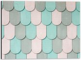 Dibond - Verschillende Tinten Blauw in Schubben Patroon - 40x30 cm Foto op Aluminium (Wanddecoratie van metaal)