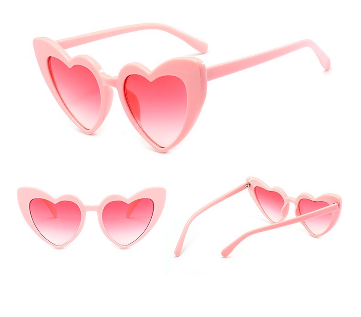 GoudenGracht - kinder zonnebril - kinder zonnebril meisjes - 2 tot 8 jaar - Roze Hartje