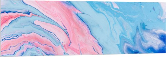 Acrylglas - Mix van Roze en Blauwe Vlekken - 150x50 cm Foto op Acrylglas (Wanddecoratie op Acrylaat)