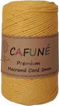 Cafuné Macrame koord - Premium -2mm-Mosterd-230m-250-Gevochten koord-Gerecycled katoen-Koord-Macrame-Haken-Touw-Garen