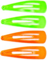 Klik-klak haarspeldjes oranje-groen fluoriserend