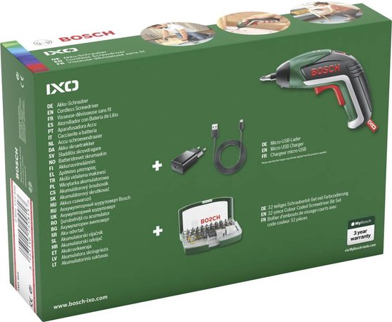 Bosch IXO V Basic Accu Schroefmachine - 3,6V - Incl. 32 accessoires |  bol.com
