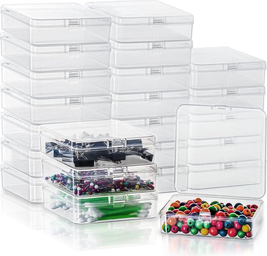 Belle Vous Kleine Doorzichtige Plastic Container Doosjes met Gescharnierd  Deksel (24... | bol