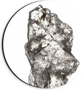 Dibond Muurcirkel - Groot Wit Doorzichtig Kristal tegen Witte Ondergrond - 20x20 cm Foto op Aluminium Muurcirkel (met ophangsysteem)