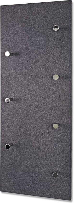 HAKU Möbel Wandkapstok Wit Met Roestvrijstaal Look - Modern Design 65x100x9 Cm, 8 Jashaken