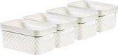 Curver Terrazzo Paniers de rangement - 4,5L - 4 pièces - Wit - Plastique Recyclé - Paniers de Rangement
