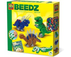 SES Beedz - Strijkkralen met legbord - grondplaat, 1800 strijkkralen en strijkvel - dino's - met lijm en penseel - PVC vrij - Strijkkralen Jongens - Dinosaurus SES Beedz - Strijkkralen met legbord - grondplaat, 1800 strijkkralen en strijkvel - dino's - met lijm en penseel - PVC vrij - Strijkkralen Jongens - Dinosaurus