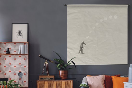Tapisserie - Tapisserie - Vintage - Lune - Homme - 150x150 cm - Tapisserie