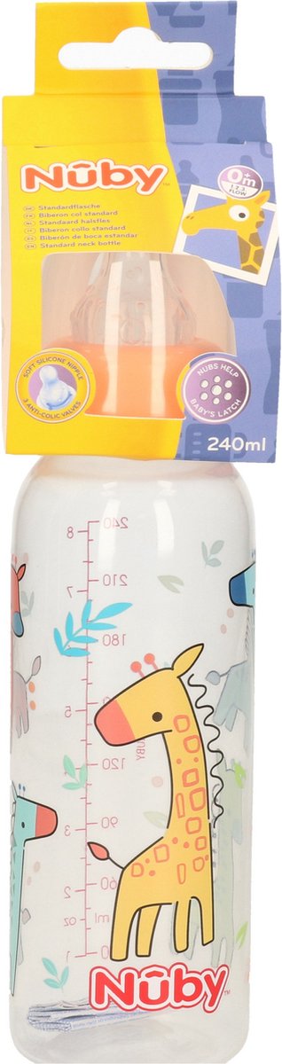Nuby baby drinkfles - 1x- oranje - 240 ml - voedingfles - melkfles van Nûby — afbeelding 3