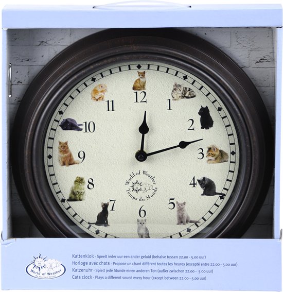 Horloge murale avec sons de chat 30 x 5 cm - Décoration / accessoires de la  maison -... | bol.com