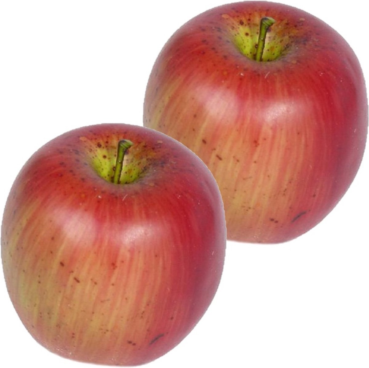 Bellatio Flowers & Plants Bellatio Kunstfruit appels - decoratievrucht - 8 cm - 8x stuks - decofruit - sier - fruitschaal Multi