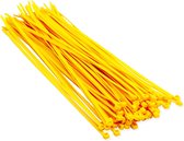 100x stuks kabelbinder / kabelbinders nylon geel 10 cm x 25 mm - bundelbanden - tiewraps / tie ribs / tie rips