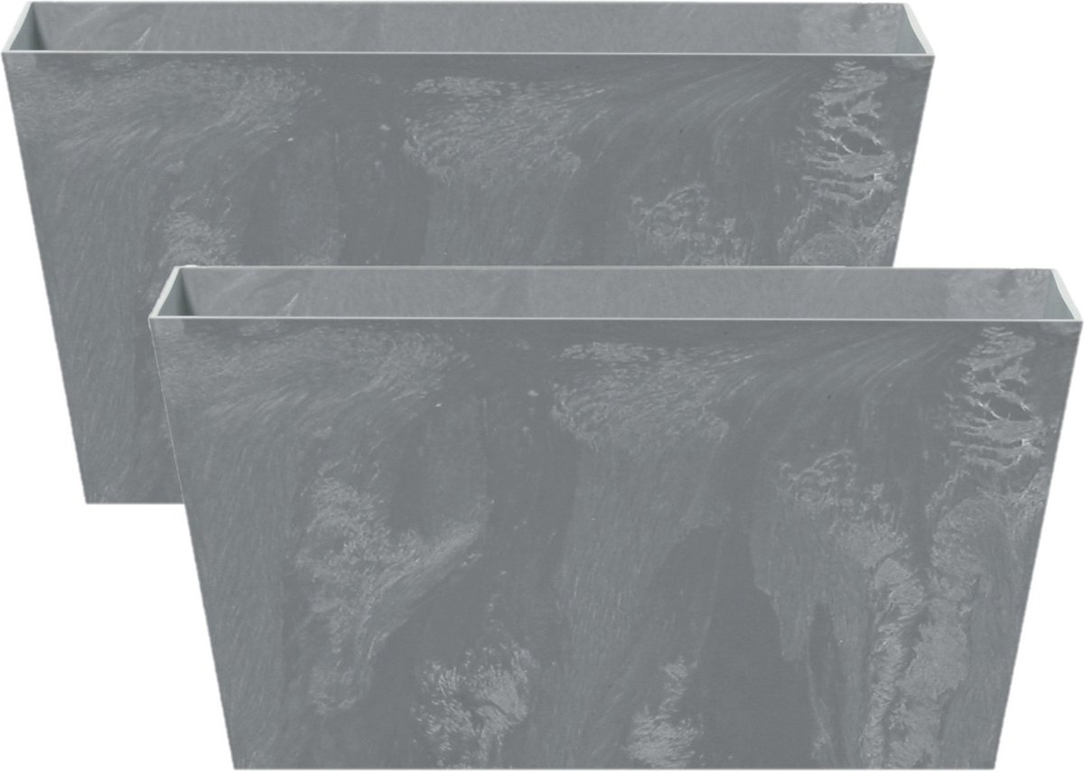 Set de 2 x bacs à fleurs / jardinières en plastique rectangle aspect — free download