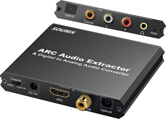 Convertisseur Audio Toslink coaxial optique numérique vers RCA analogique  Sounix