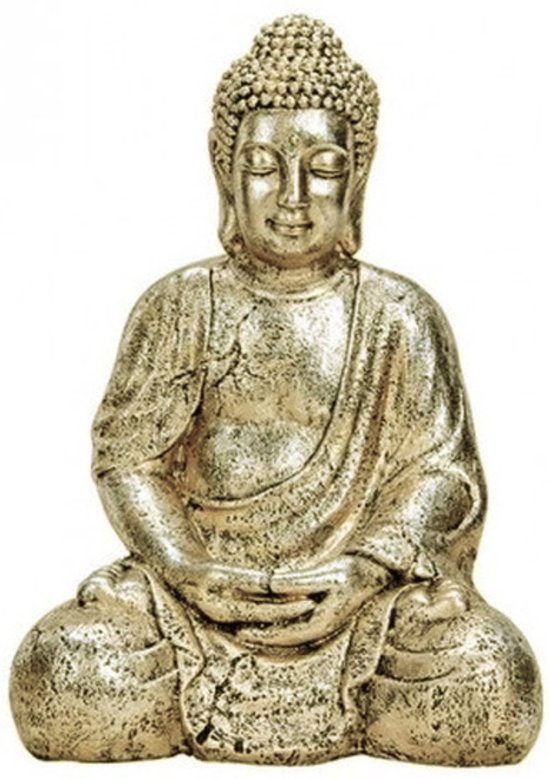 Statue de Bouddha argent antique 41 cm - Décoration jardin