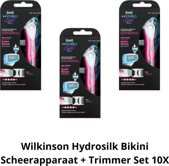 Wilkinson Hydrosilk Bikini Scheerapparaat + Trimmer Set 10X