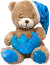 Teddybeer Bruin met Slaapmuts (Blauw) Pluche Knuffel 22 cm [Bear Plush Toy | Speelgoed Knuffeldier Knuffelbeest voor kinderen jongens meisjes | Knuffelbeer Teddybeer Teddy Beer Knuffeltje]