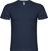 Donkerblauw 5 pack t-shirt 'Samoyedo' met V-hals merk Roly maat XL