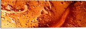 Dibond - Textuur in Mix van Oranje Tinten - 90x30 cm Foto op Aluminium (Wanddecoratie van metaal)