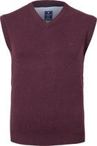 Redmond heren spencer katoen - V-hals - bordeaux rood -  Maat: XXL