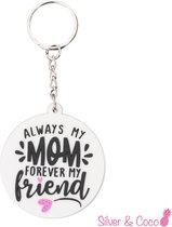 SilverAndCoco® - Moederdag Verjaardag Cadeautje Kind / 2D Sleutelhanger Auto Huis / Key Chain / Sleutel Ring Sleutels - Moeder / Mama / Mom Friend