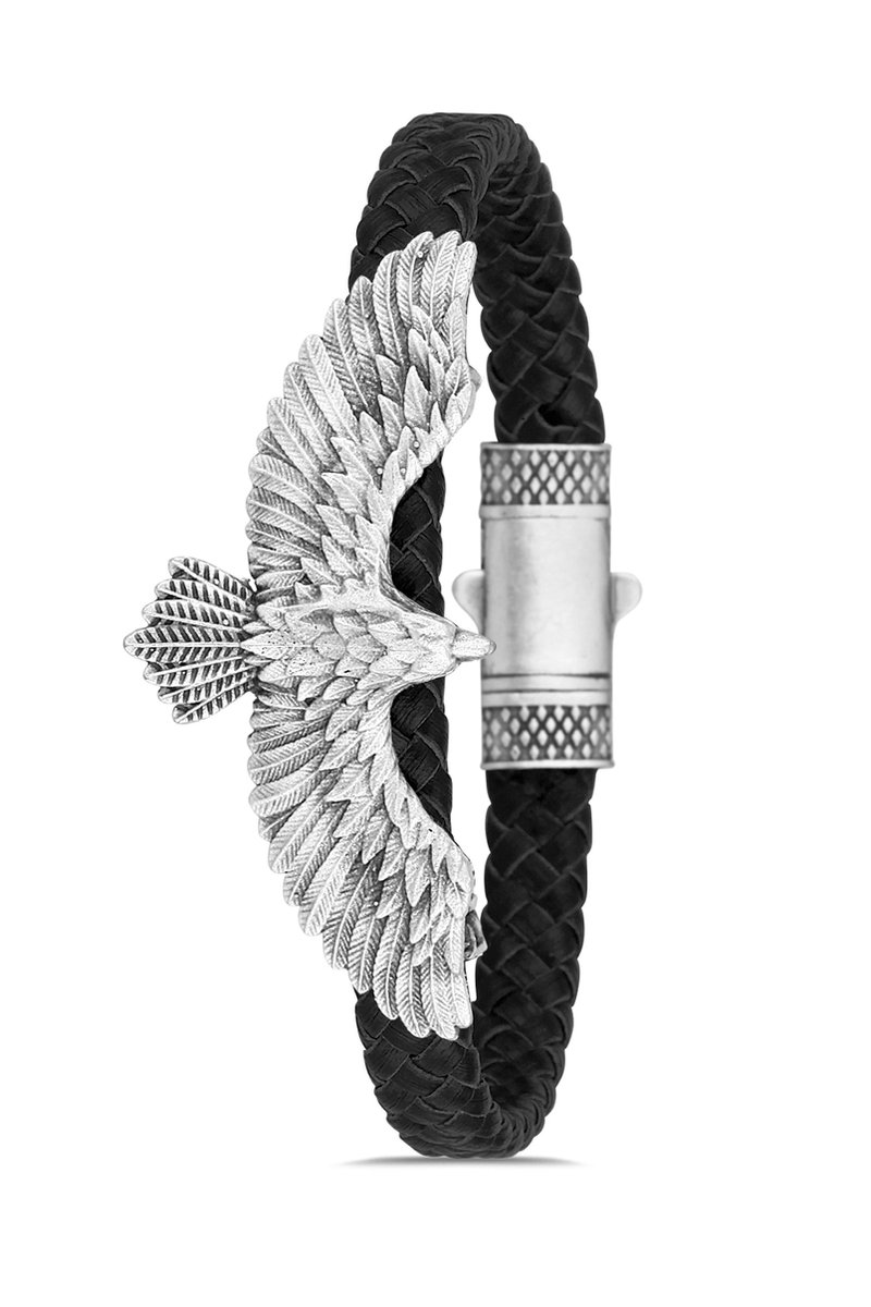 Concept Cheetah - Aguilae design - exclusieve heren armband - armbandje mannen - leer - hoogwaardige coating - veerslot - 19.5 cm - cadeau voor mannen - verjaardag - geschenk