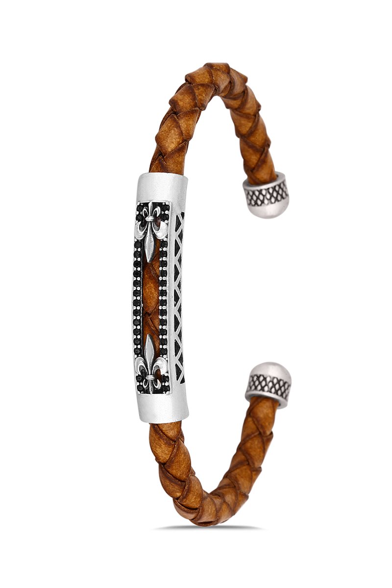 Concept Cheetah - Vindex - uniek design - exclusieve heren armband - armbandje mannen - leder - leer - metaal - hoogwaardige coating - cadeau tip - 19.5 cm - verstelbaar - vaderdag kado tip