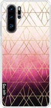 Casetastic Huawei P30 Pro Hoesje - Softcover Hoesje met Design - Pink Ombre Triangles Print