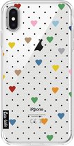 Casetastic Apple iPhone XS Max Hoesje - Softcover Hoesje met Design - Pin Point Hearts Transparent Print