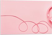 Acrylglas - Roze Koptelefoon tegen Roze Achtergrond - 75x50 cm Foto op Acrylglas (Met Ophangsysteem)