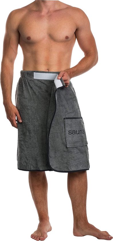 Sansibar Saunasarong voor dames, saunakilt S-XXL met klittenbandsluiting, elastiek en tas met geborduurd sabellogo, 100% katoen, turquoise, Länge: ca. 80 cm | Breite: S-XXL
