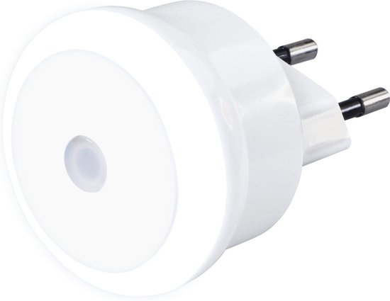 Hama LED Nachtlampje Basic Wit met Stekker en Schemersensor - Energiebesparend voor Kinderkamer, Badkamer en Slaapkamer van Hama — afbeelding 2