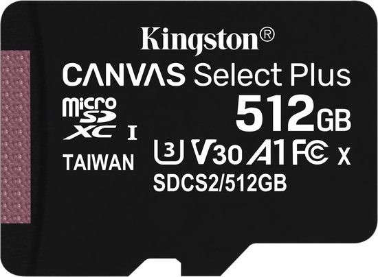 Kingston microSDXC Canvas Select Plus 512 GB 100 MB/s