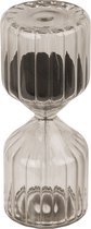 Zandloper woondecoratie - glas - 13 x 6 cm - zwart zand - decoratieve woonaccessoires