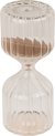 Afbeelding van het spelletje Zandloper woondecoratie - glas - 13 x 6 cm - beige zand - decoratieve woonaccessoires