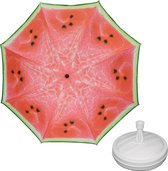 Parasol - Watermeloen fruit - D160 cm - incl. draagtas - parasolvoet - 42 cm
