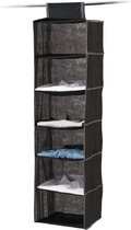 Closet Organizer - Tissus à vêtements en tissu avec 6 compartiments / Armoire suspendue - Rangement suspendu / Armoire pliante - Zwart 30x30x120cm